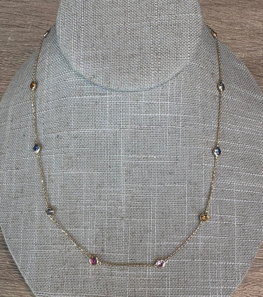 3 cttw Colored Diamond By The Yard Necklace Yellow Gold