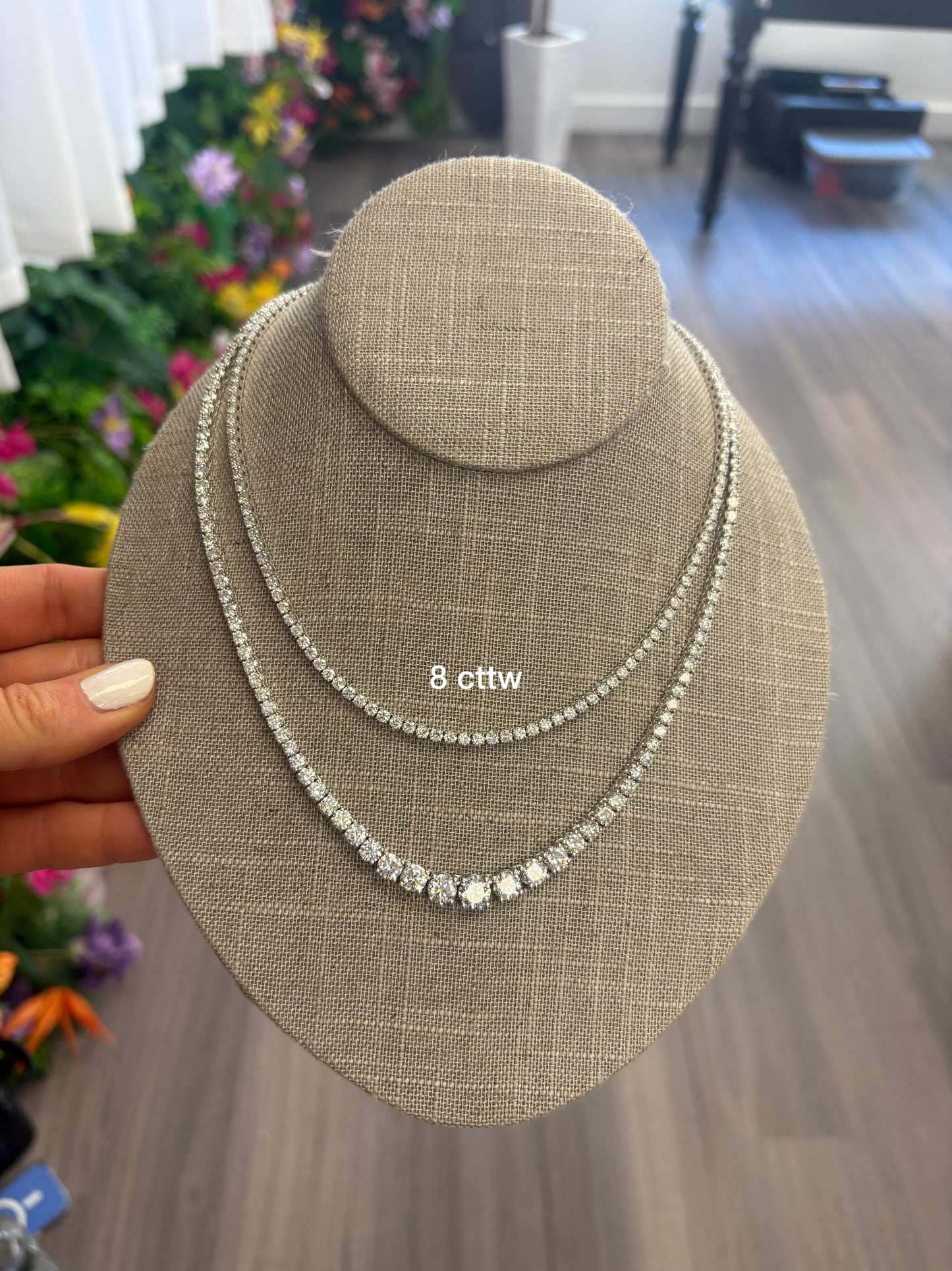 Straight Tennis Necklace