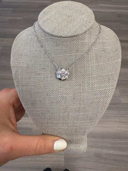 2.5 ct Round Double Bezel Necklace