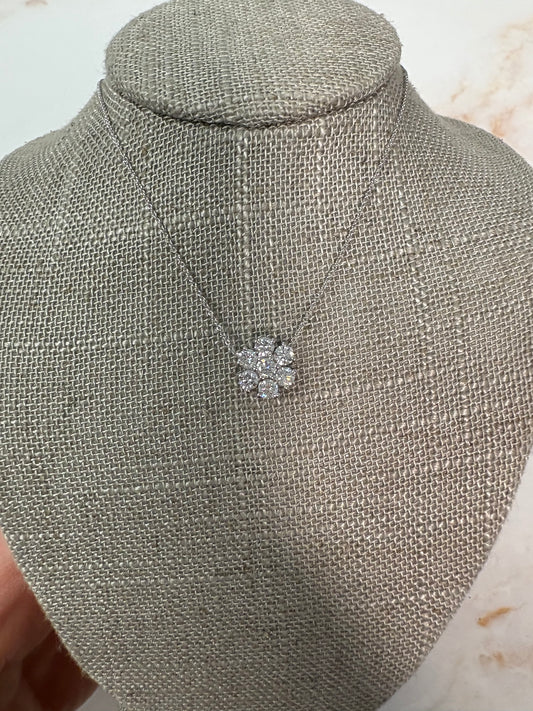 .71 cttw cluster flower necklace