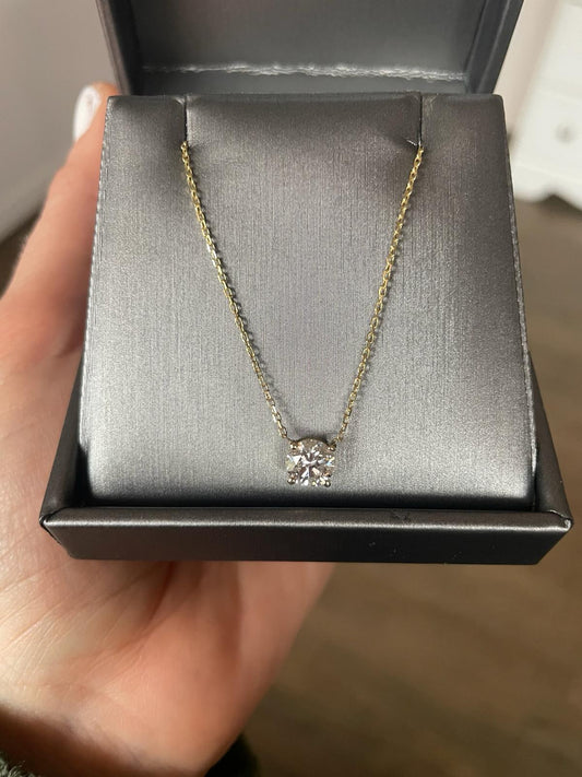 Round Solitaire Necklace