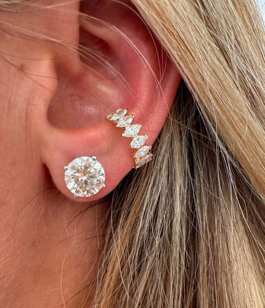 1.26 cttw yellow gold marquis ear cuff