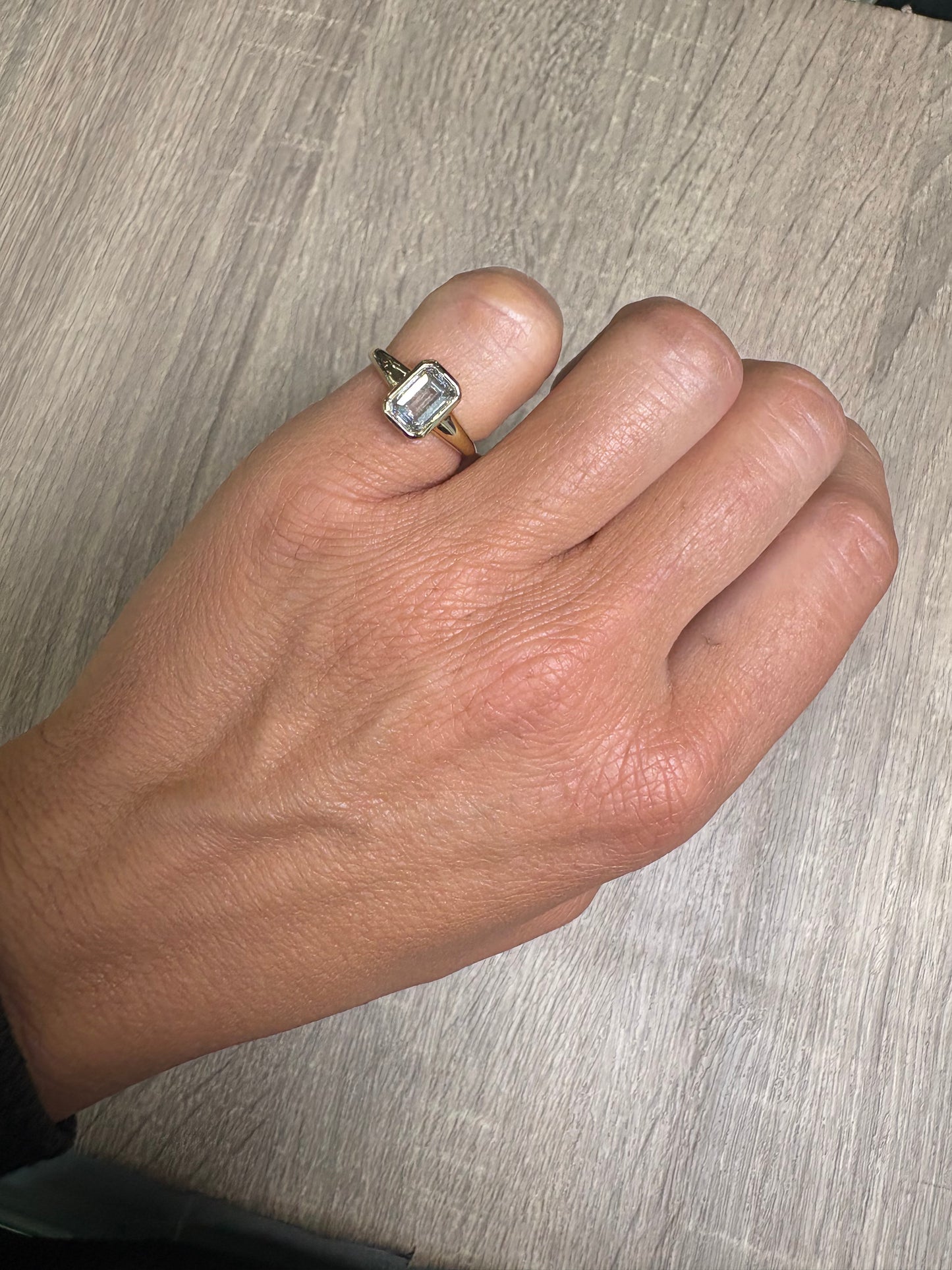 1.37 ct Emerald Bezel Ring