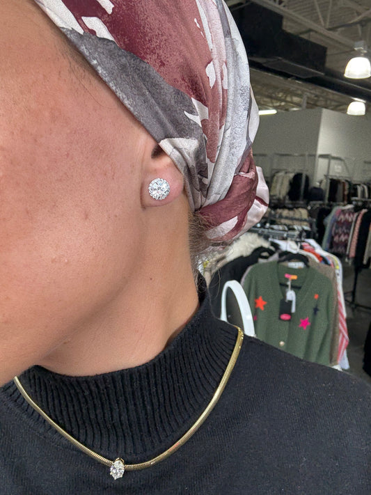 2.3 cttw Round Studs With Halo