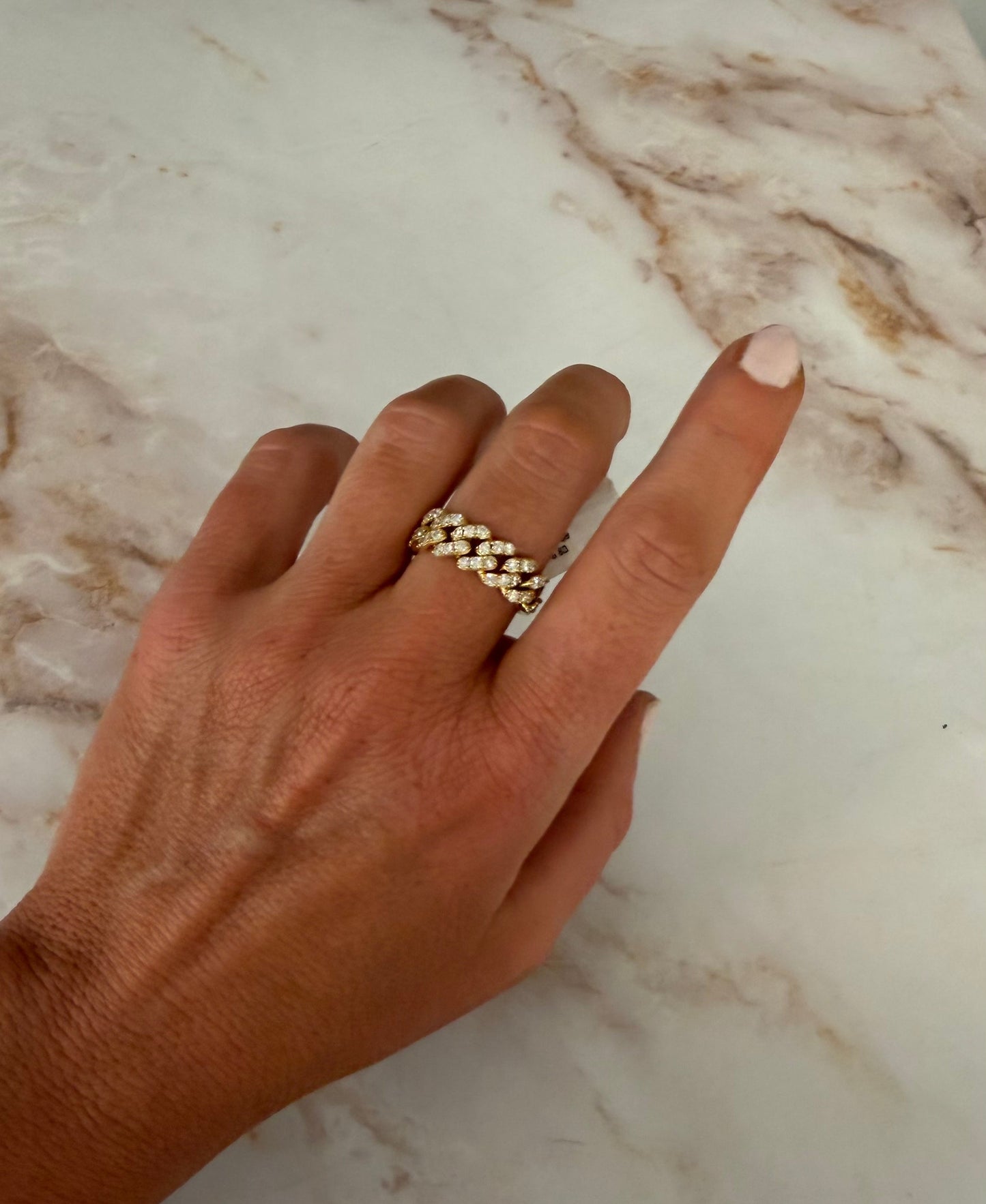 1.1 cttw natural lavender diamond Cuban link ring