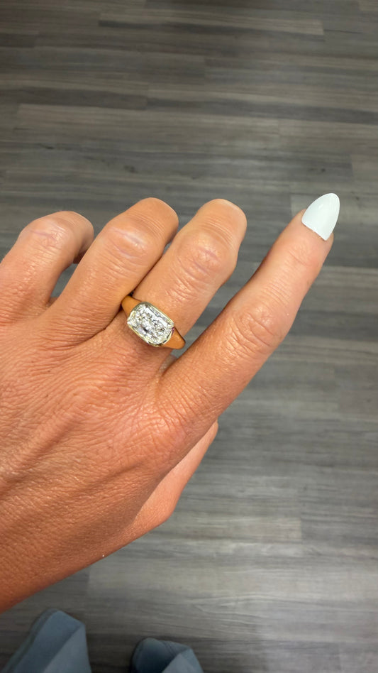 3 ct east west radiant yellow gold ring