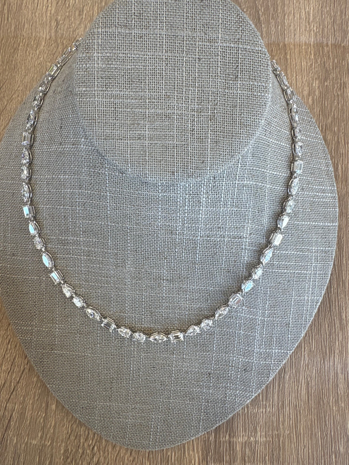 24.21 cttw multi shape tennis necklace