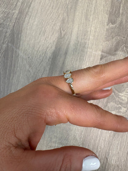 1.74 cttw Halfway Up & Down Bezel Pear Eternity Band