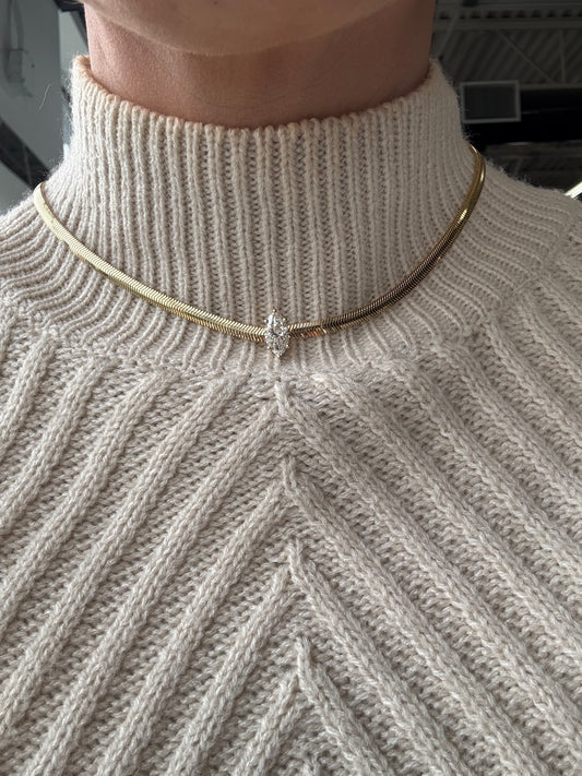 2 ct Marquis on Herringbone Chain