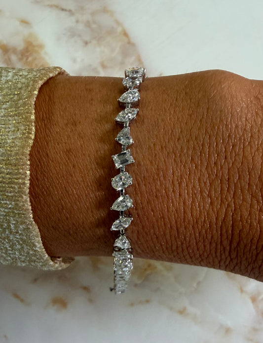 7.46 cttw multi shape tennis bracelet
