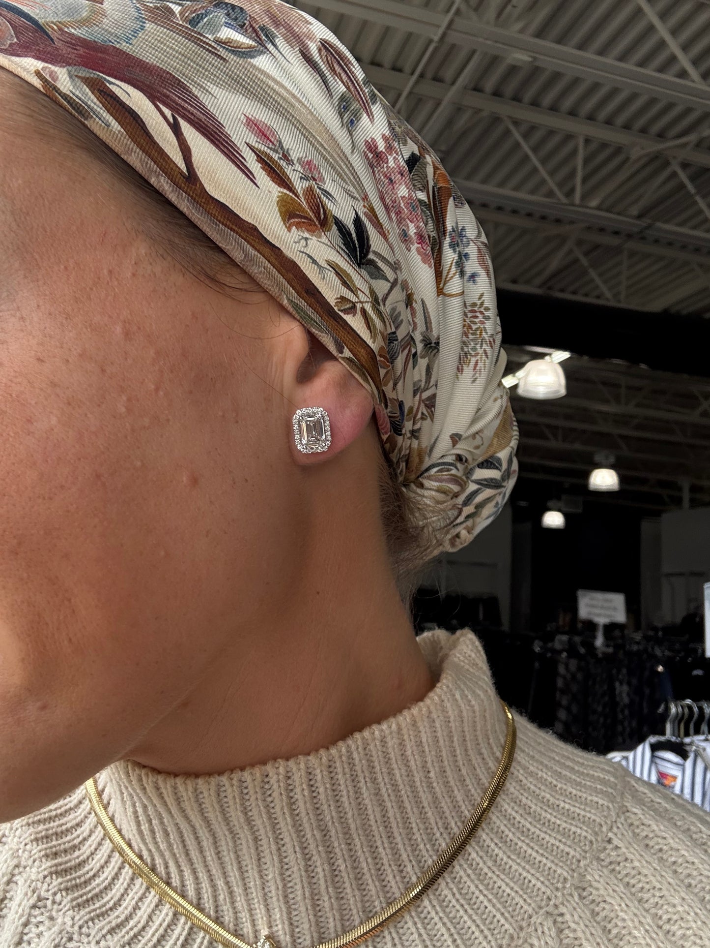 3.5 cttw Emerald Halo Studs