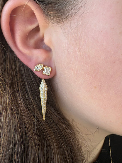 2.5 cttw emerald and marquis two stone stud with jacket