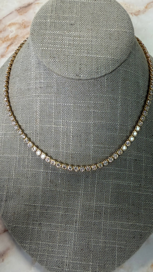 14.40 cttw round bezel tennis necklace