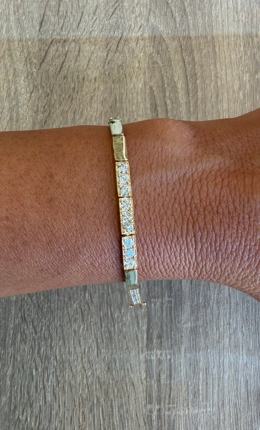 3 cttw yellow gold rectangles bracelet
