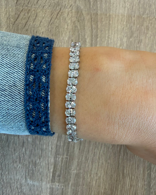 11.87 cttw oval tennis bracelet