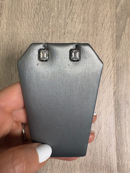 2 cttw Black Rhodium Set Emerald Studs