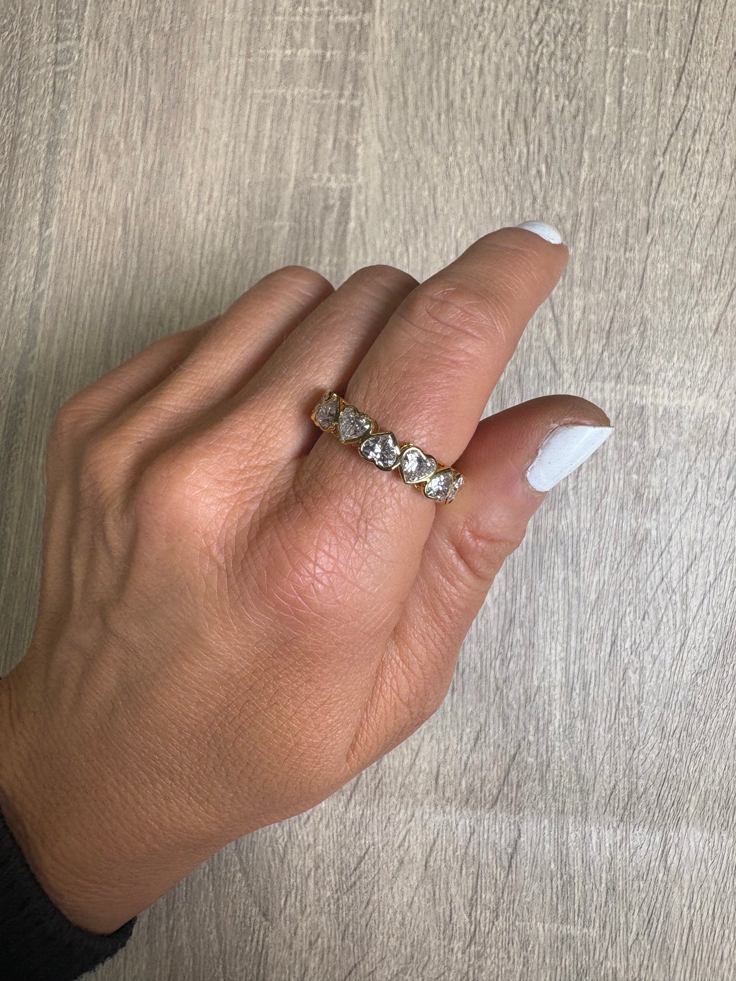 5.7 cttw Up & Down Bezel Heart Ring