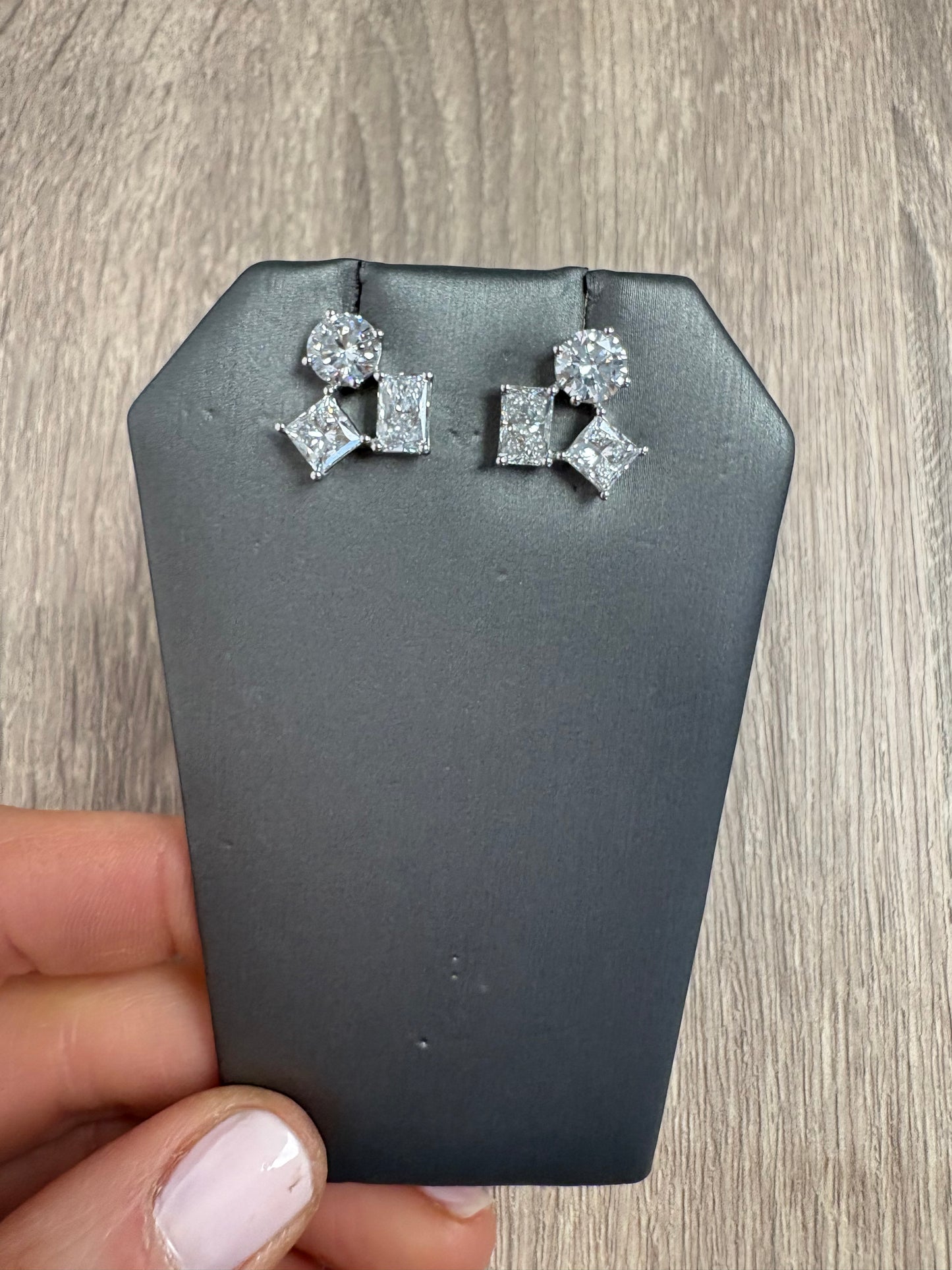5.41 cttw 3 stone studs