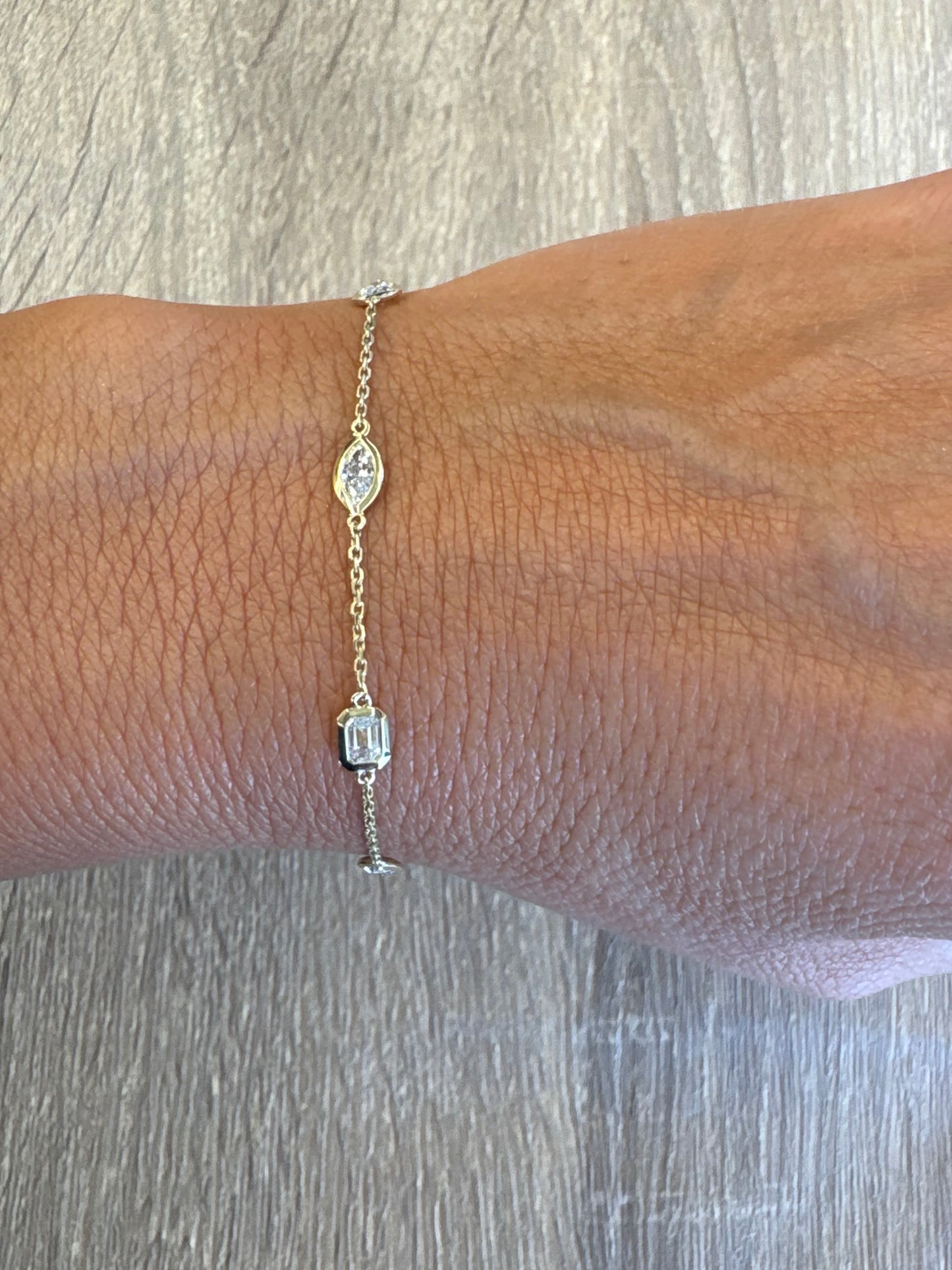 1 cttw multi shaped bezel diamond by the yard bracelet