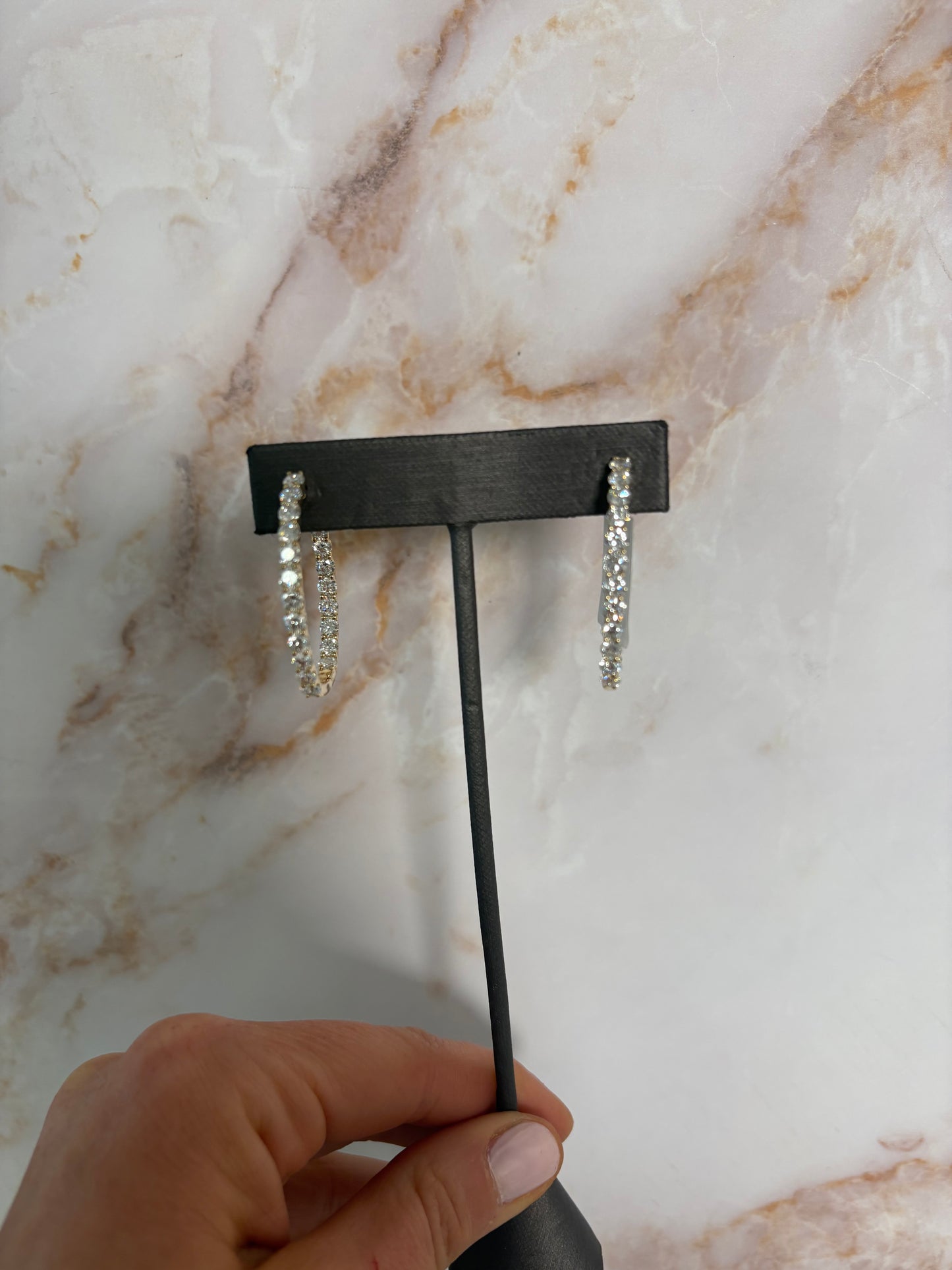 6 cttw inside out yellow gold hoops