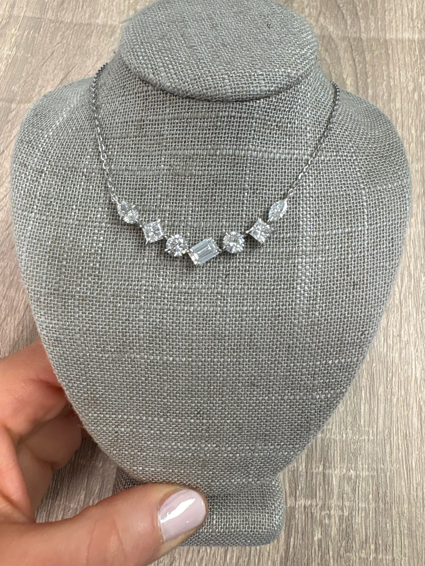 3.65 cttw multi shaped bar necklace