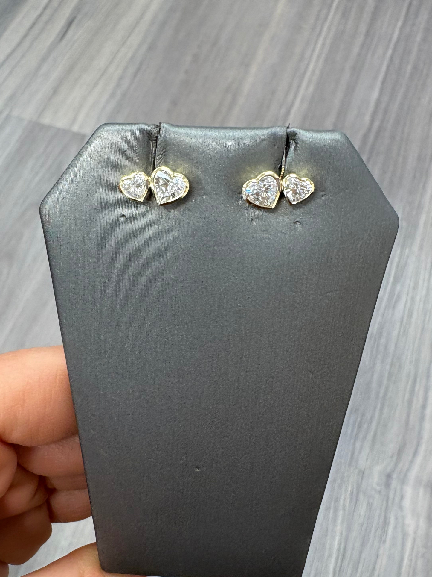 4 cttw Double Bezel Heart Studs