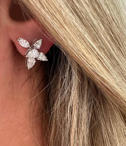 2.4 cttw pear cluster studs