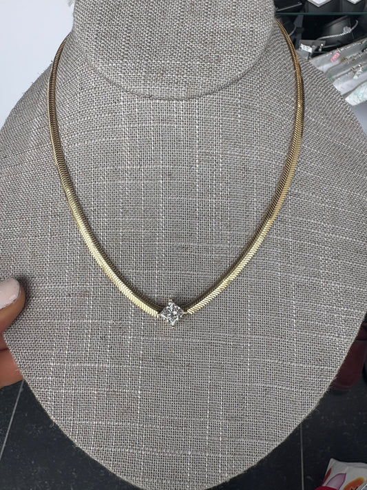 1.81 cttw Princess Cut On Herringbone Chain