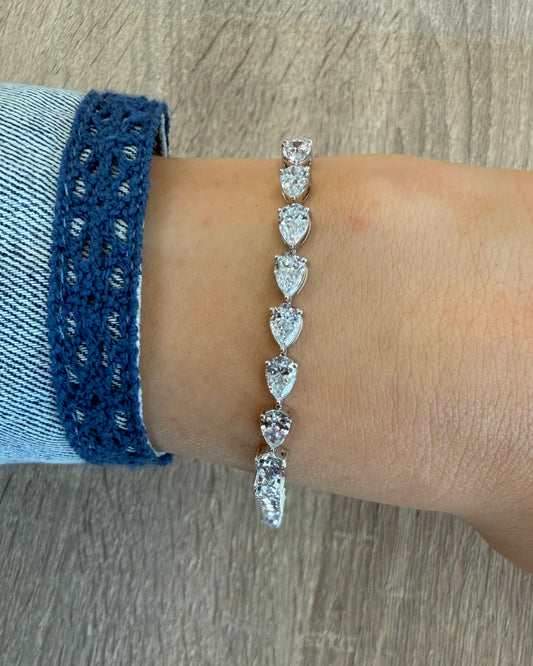 9.27 cttw east west pear tennis bracelet