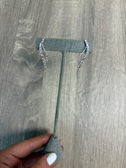 3.81 cttw Pink & White Diamond Squiggle Earrings