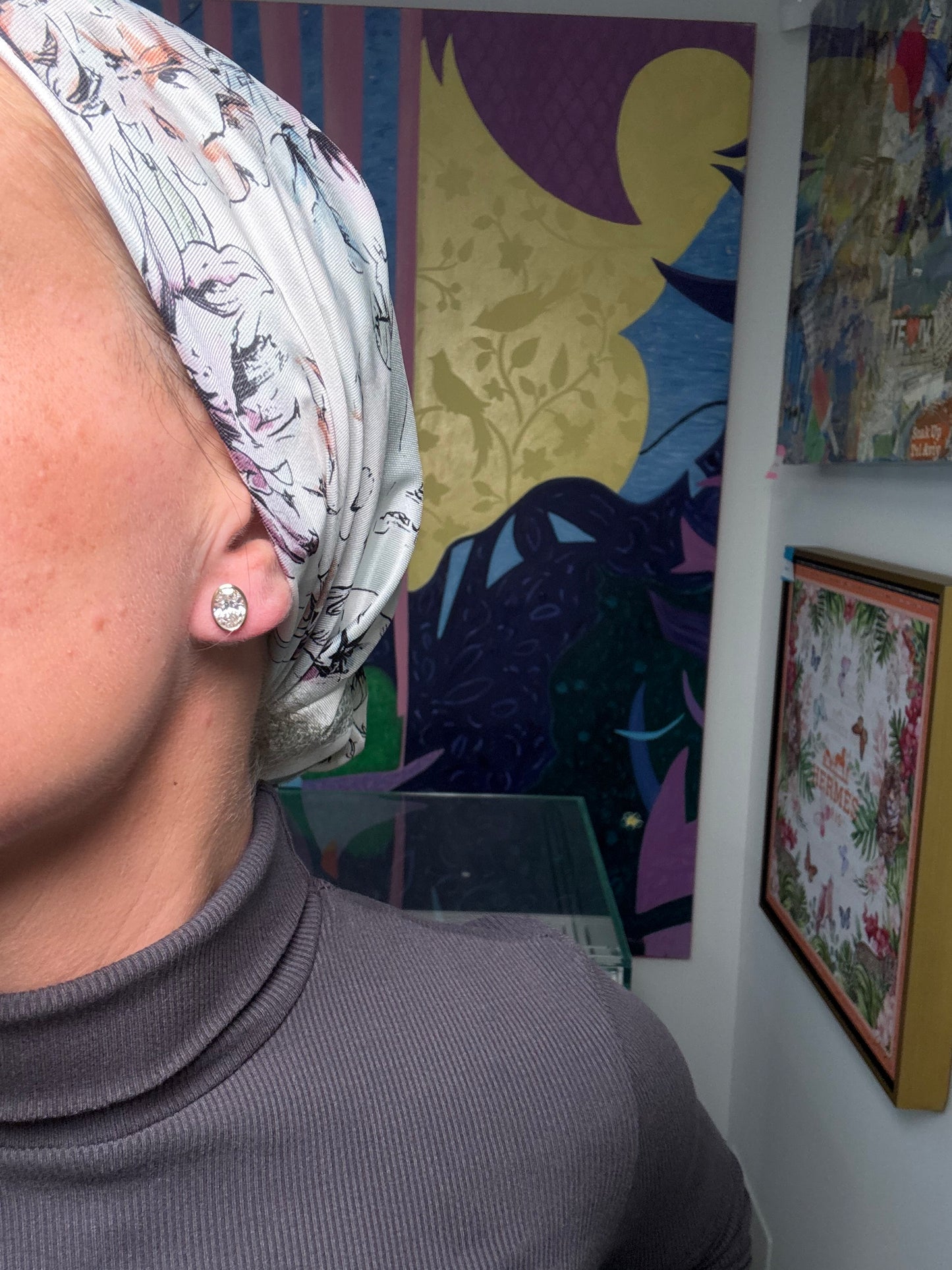 3 cttw oval bezel studs