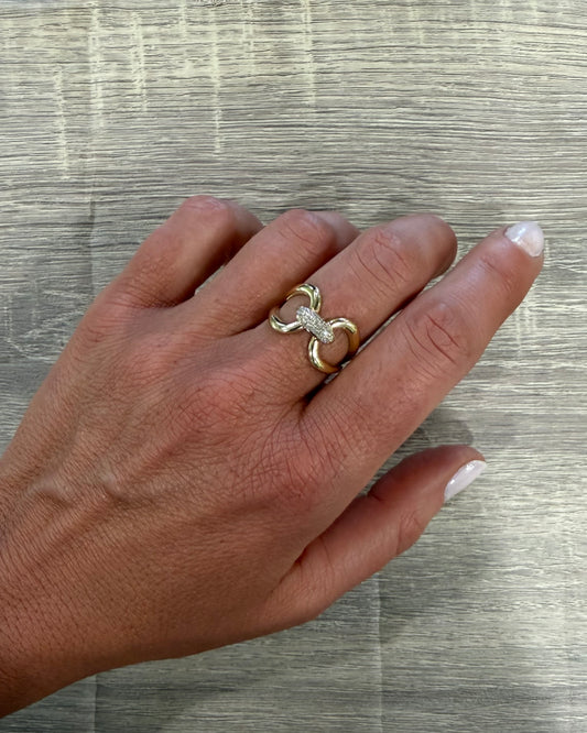 .17 cttw natural pave diamond chain link ring