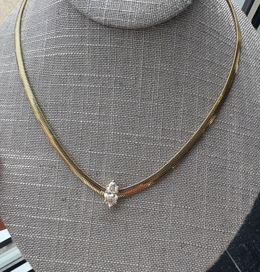 2 ct Marquis on Herringbone Chain