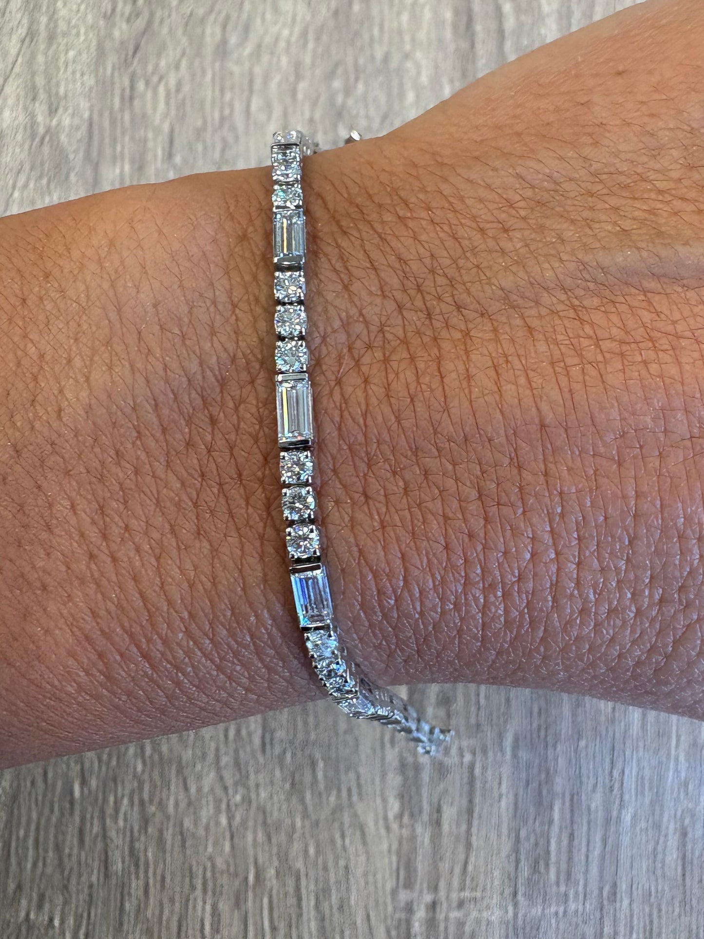 5.15 cttw baguette and round tennis bracelet