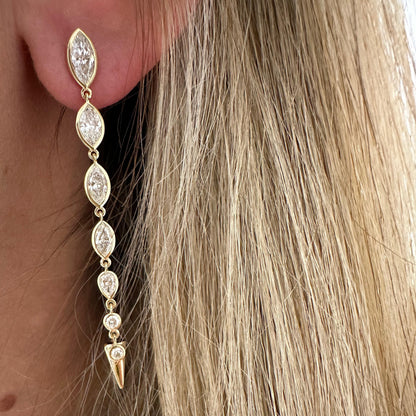 2.24 cttw Bezel Tennis Earrings