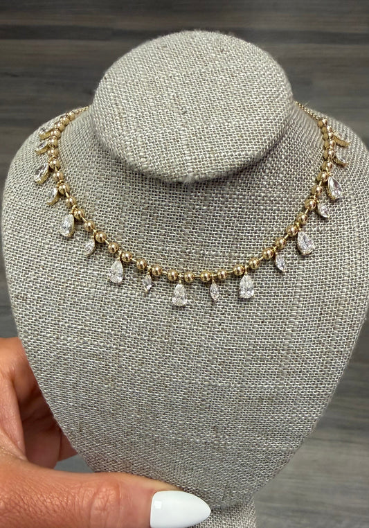 3.74 cttw hanging Marquis & pears on ball chain
