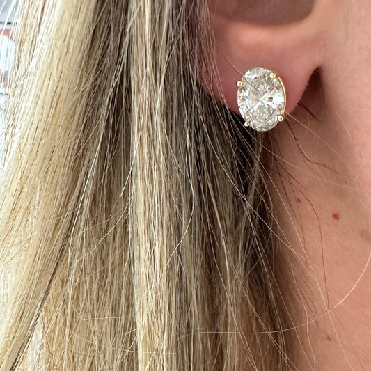 6 cttw yellow gold oval studs