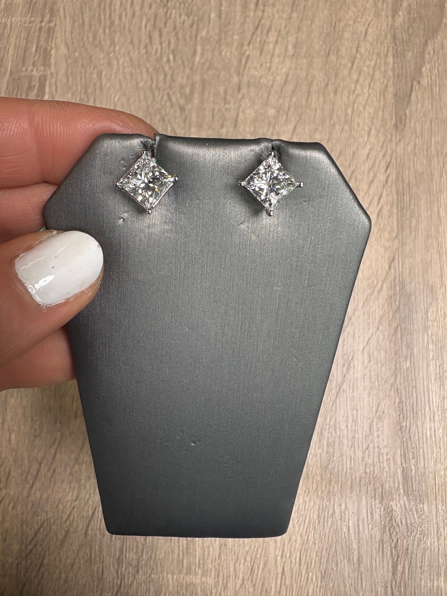 4 cttw Princess Cut Studs