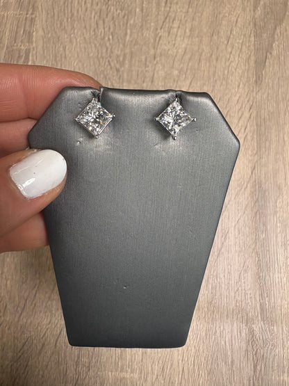 4 cttw Princess Cut Studs