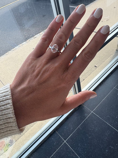 2.5 ct Pink Oval Engagement Ring