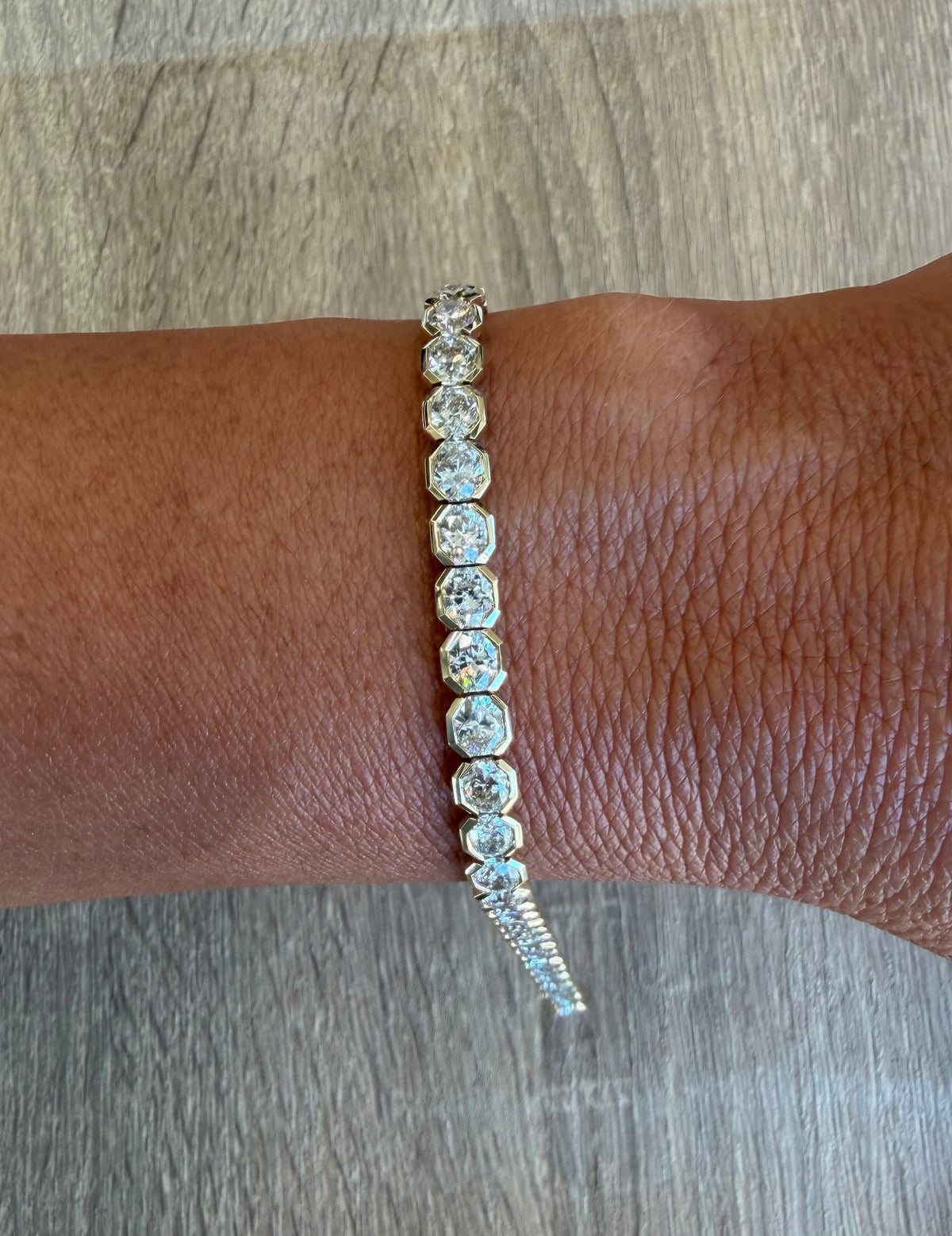 12.75 cttw bezel octagon tennis bracelet