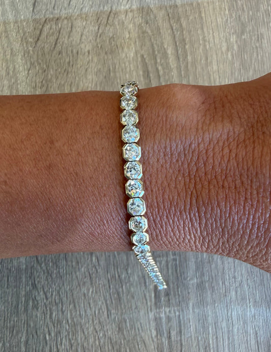 12.75 cttw bezel octagon tennis bracelet