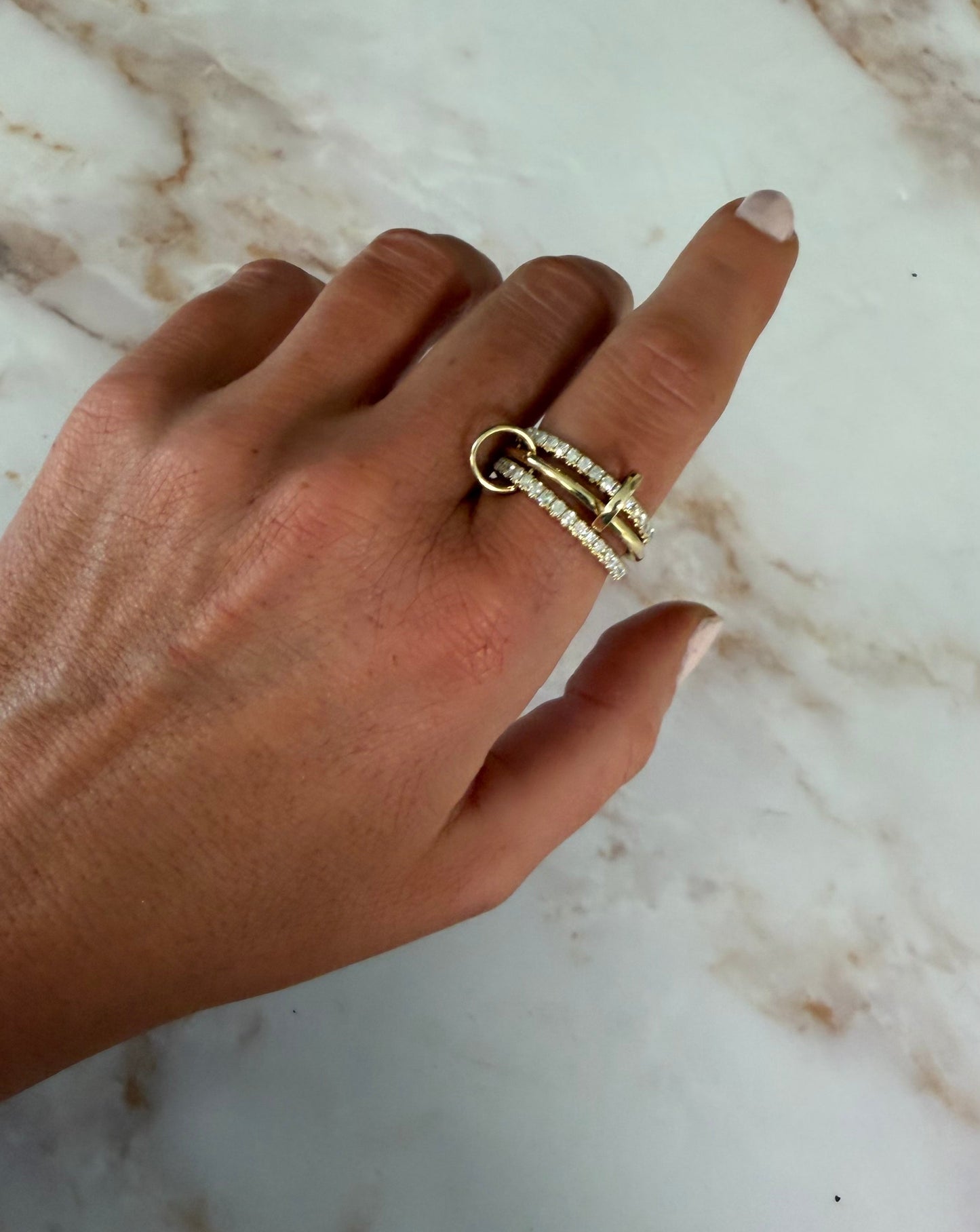 1.65 cttw designer inspired 3 row ring