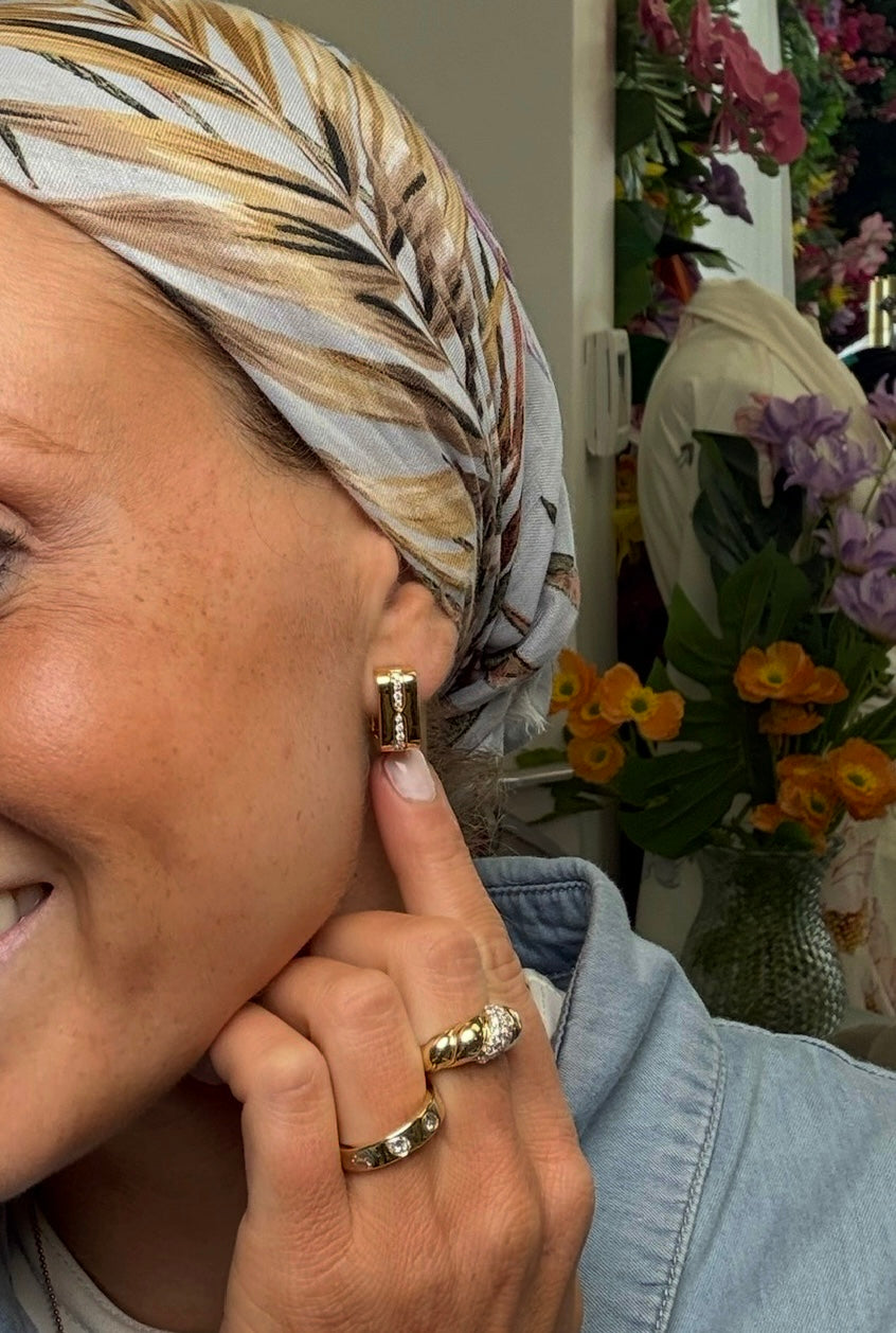 Square Gold Vintage Hoops