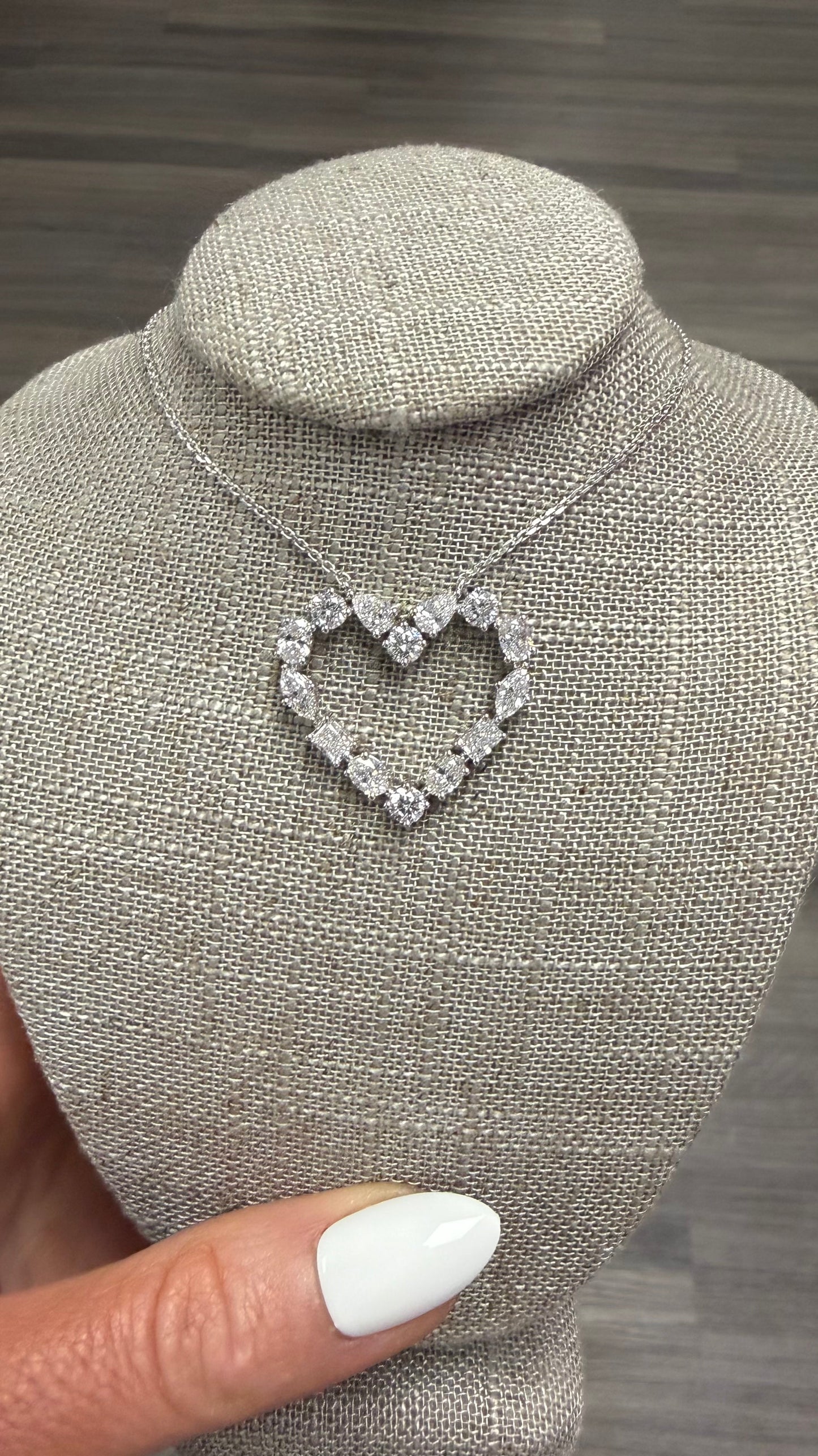 3 cttw multi shape heart necklace