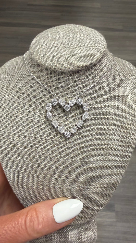 3 cttw multi shape heart necklace