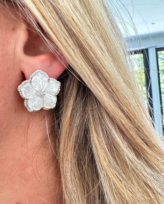 .65 cttw flower earrings