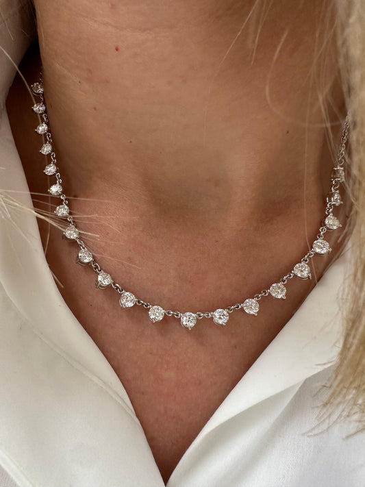 5.32 cttw Round Station Necklace