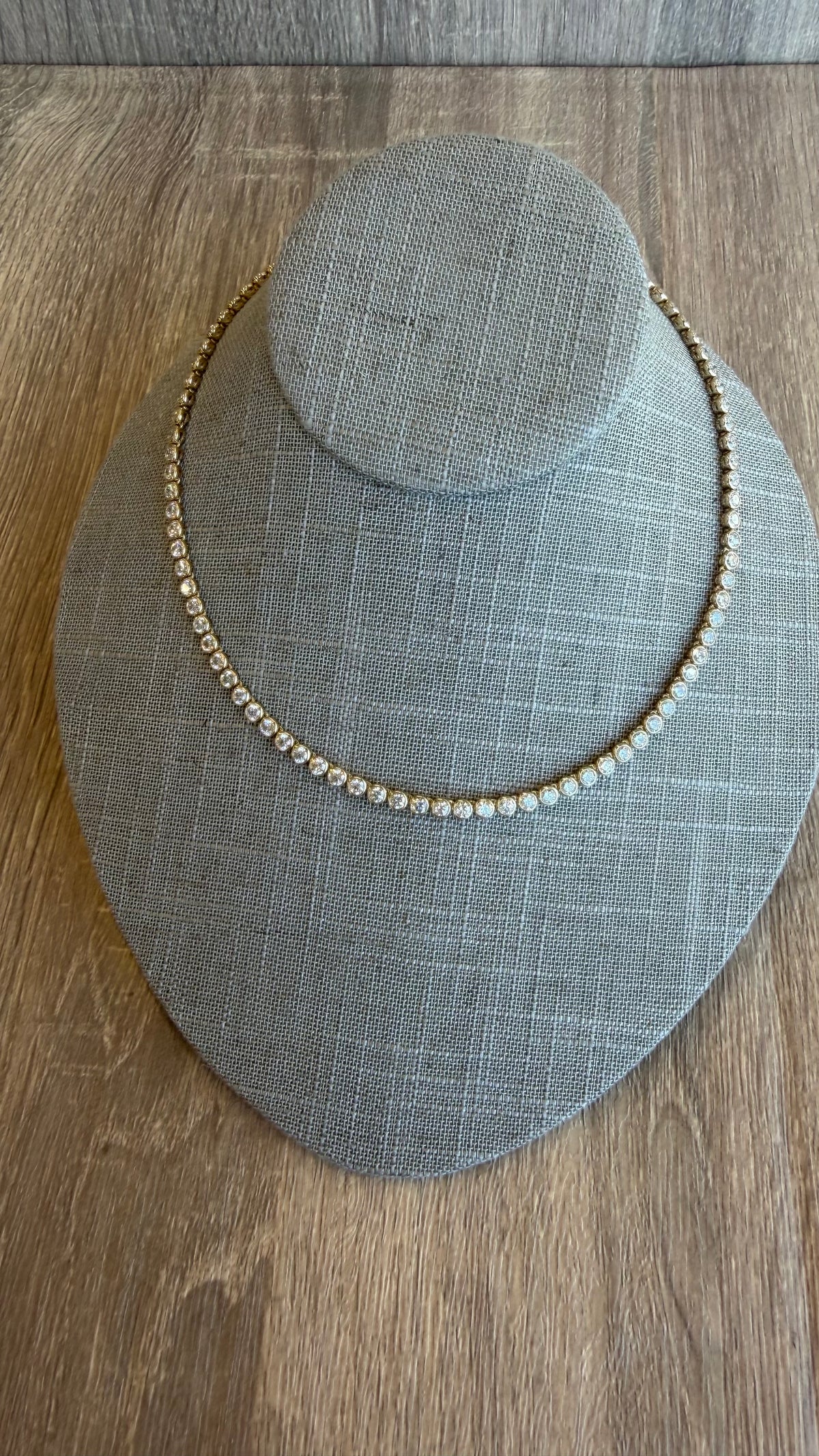 14.4 cttw round bezel tennis necklace