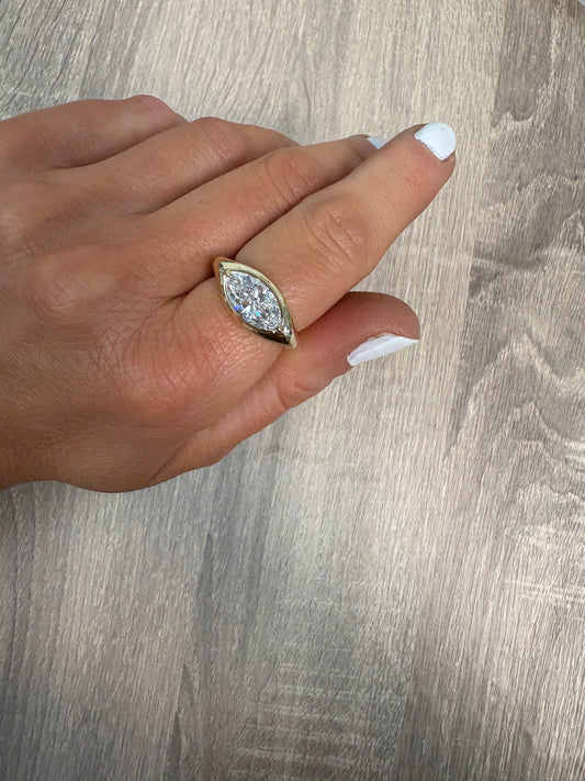 2 ct East West Bezel Marquis Ring